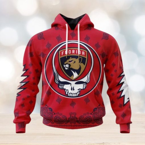 Customized NHL Florida Panthers Hoodie Special Grateful Dead Design Hoodie