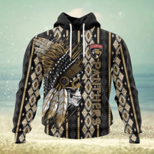 Customized NHL Florida Panthers Hoodie Special Skull Native Design Hoodie