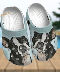 Cute Boston Terrier Painting Puppy Crocs for Terrier Moms