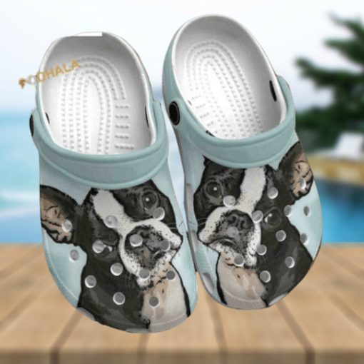 Cute Boston Terrier Painting Puppy Crocs for Terrier Moms