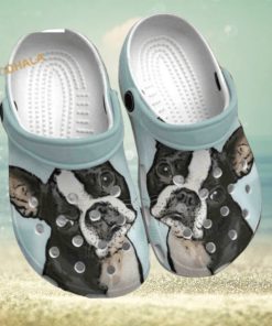 Cute Boston Terrier Painting Puppy Crocs for Terrier Moms