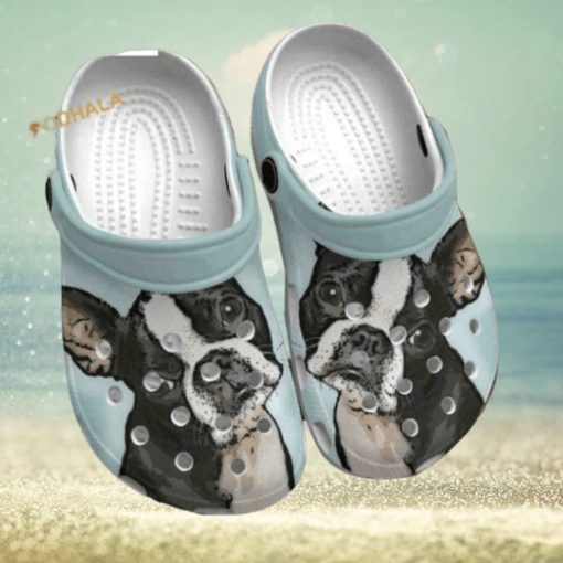 Cute Boston Terrier Painting Puppy Crocs for Terrier Moms