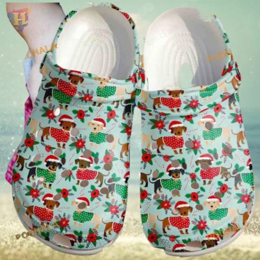 Cute Christmas Dachshunds Festive Crocs Classic Clogs for Holidays