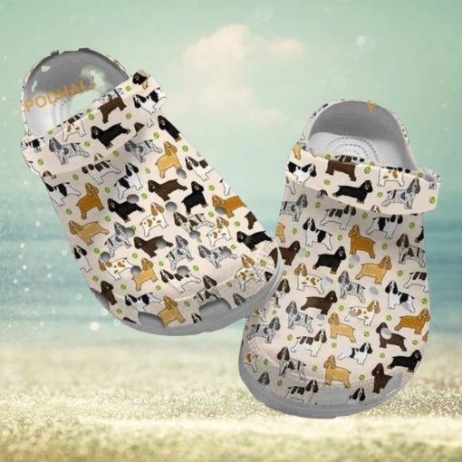 Cute English Springer Cartoon Dog Lover Puppy Crocs Shoes