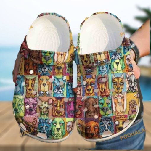 Cute Face Dog Rubber Clog Crocs Shoes for Dog Lovers