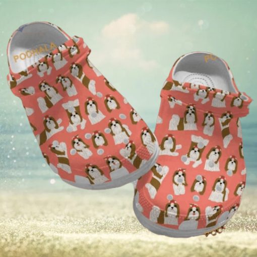 Cute Shih Tzu Dog Gift Rubber Crocs Clog Shoes for Pet Lovers
