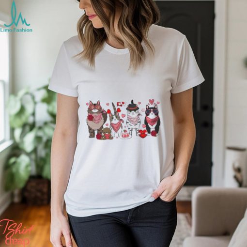 Cute cats family valentines day 2024 shirt