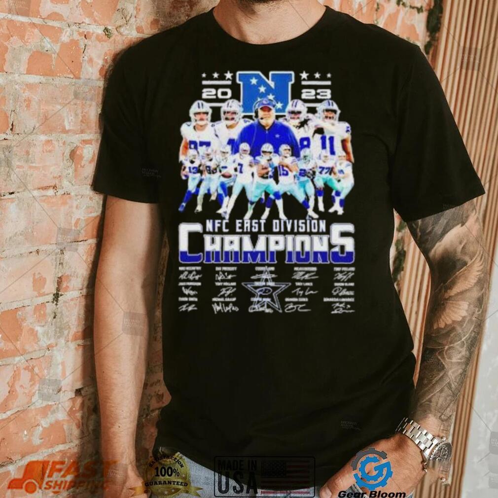 Dallas Cowboys 2023 NFC East Division Champions signatures shirt Dallas Cowboys 2023 NFC East Division Champions signatures shirt