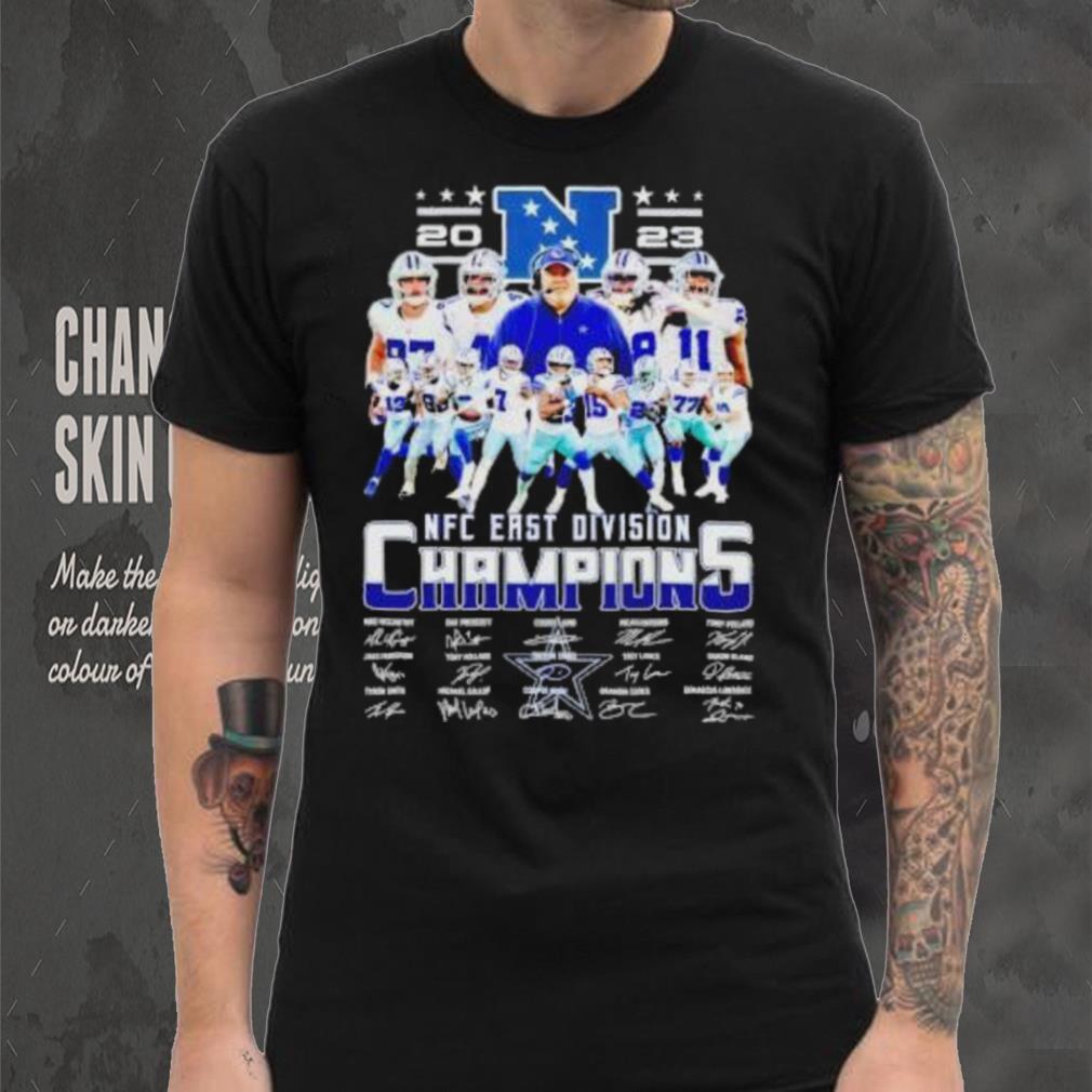 Dallas Cowboys 2023 NFC East Division Champions signatures shirt Dallas Cowboys 2023 NFC East Division Champions signatures shirt