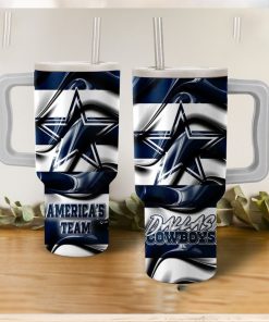 Dallas Cowboys America’s Team Wavy Pattern Tumbler With Handle