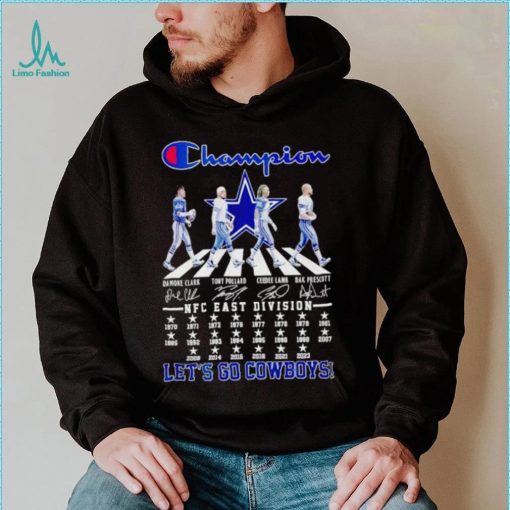 Dallas Cowboys Champion Abbey Road NFC East Division 2023 let’s go Cowboys signatures shirt