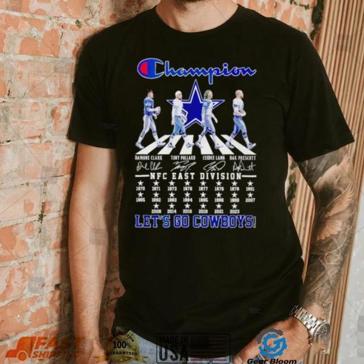 Dallas Cowboys Champion Abbey Road NFC East Division 2023 let’s go Cowboys signatures shirt