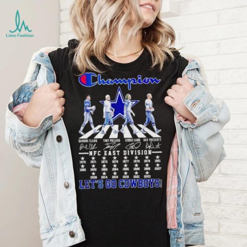 Dallas Cowboys Champion Abbey Road NFC East Division 2023 let’s go Cowboys signatures shirt