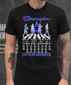 Dallas Cowboys Champion Abbey Road NFC East Division 2023 let’s go Cowboys signatures shirt