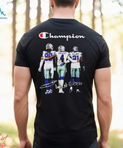 Dallas Cowboys Champion Ceedee Lamb Dak Prescott And Ezekiel Elliott Signatures Shirt