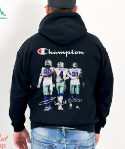 Dallas Cowboys Champion Ceedee Lamb Dak Prescott And Ezekiel Elliott Signatures Shirt