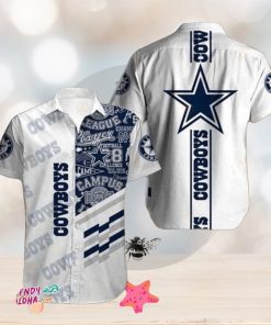 Dallas Cowboys Themed Tropical Hawaiian Shirt Classic Sports Style