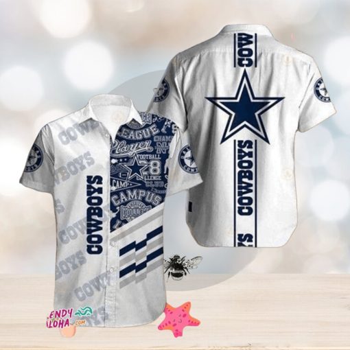 Dallas Cowboys Themed Tropical Hawaiian Shirt Classic Sports Style