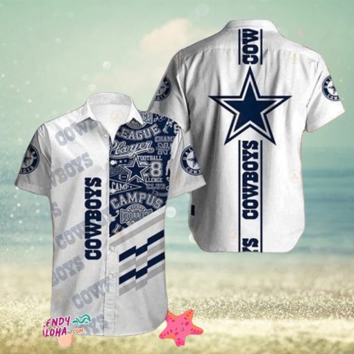 Dallas Cowboys Themed Tropical Hawaiian Shirt Classic Sports Style