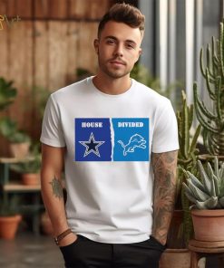 Dallas Cowboys vs Detroit Lions football house divided logo 2024 shirt