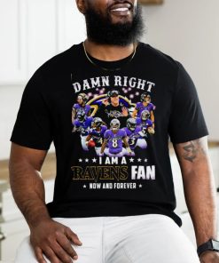 Damn Right I Am A Baltimore Ravens Fan Now And Forever 2023 2024 Road To Super Bowl Signatures Shirt