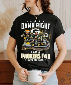 Damn Right I Am A Green Bay Packers Fan Win Or Lose 2023 2024 Super Season Signatures Shirt