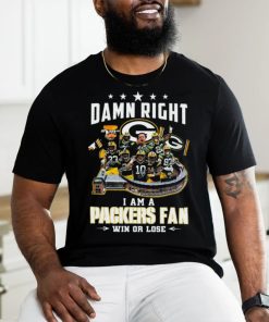 Damn Right I Am A Green Bay Packers Fan Win Or Lose 2023 2024 Super Season Signatures Shirt