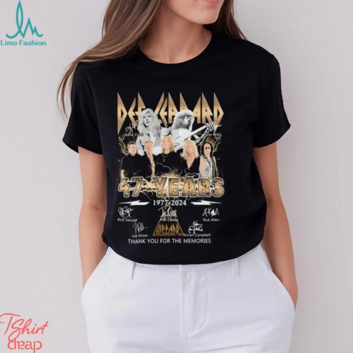 Def Leppard 47 Years Anniversary 1977 2024 Thank You For The Memories Signatures Shirt