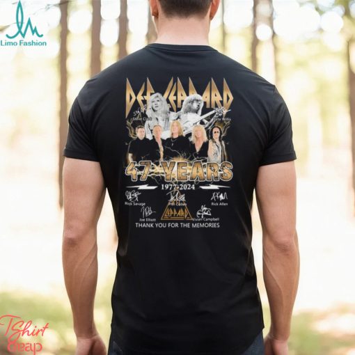 Def Leppard 47 Years Anniversary 1977 2024 Thank You For The Memories Signatures Shirt