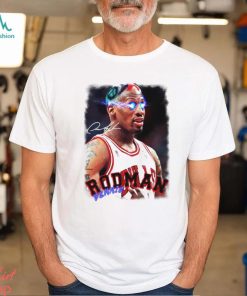 Dennis Rodman electric eye player Chicago Bulls NBA signature shirt