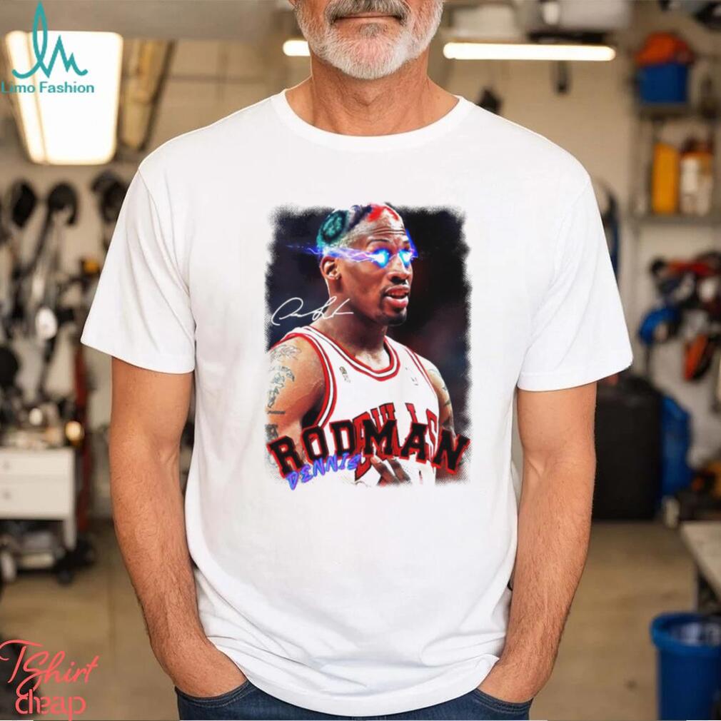 Dennis Rodman electric eye player Chicago Bulls NBA signature shirt Dennis Rodman electric eye player Chicago Bulls NBA signature shirt