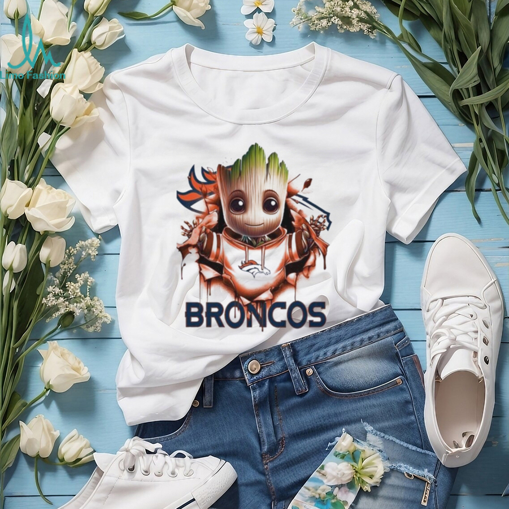 Denver Broncos Baby Groot Blood Inside Me Shirt Denver Broncos Baby Groot Blood Inside Me Shirt
