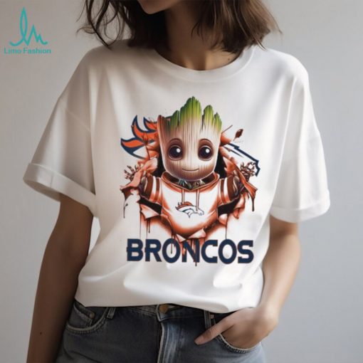 Denver Broncos Baby Groot Blood Inside Me Shirt