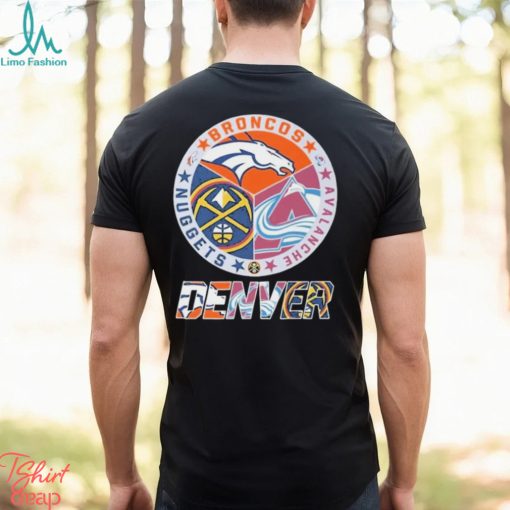 Denver Broncos Colorado Avalanche Denver Nuggets Logo Tee Shirt