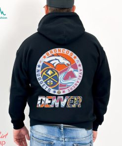 Denver Broncos Colorado Avalanche Denver Nuggets Logo Tee Shirt