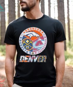 Denver Broncos Colorado Avalanche Denver Nuggets Logo Tee Shirt