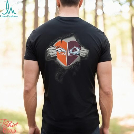 Denver Broncos Colorado Avalanche Inside My Heart Logo Shirt