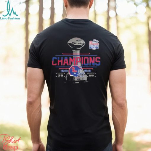 Design 2023 Chick Fil A Peach Bowl Champions Score Red Ole Miss Rebels Shirt