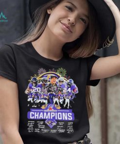Design 2024 Baltimore Ravens 2024 Champions Team Name Player Mascot Signatures tee shirt