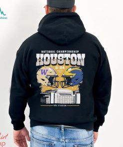 Design College Football Playoff 2024 National Championship Game Head to Head Stadium Washington Huskies And Michigan Wolverines Matchup shirt