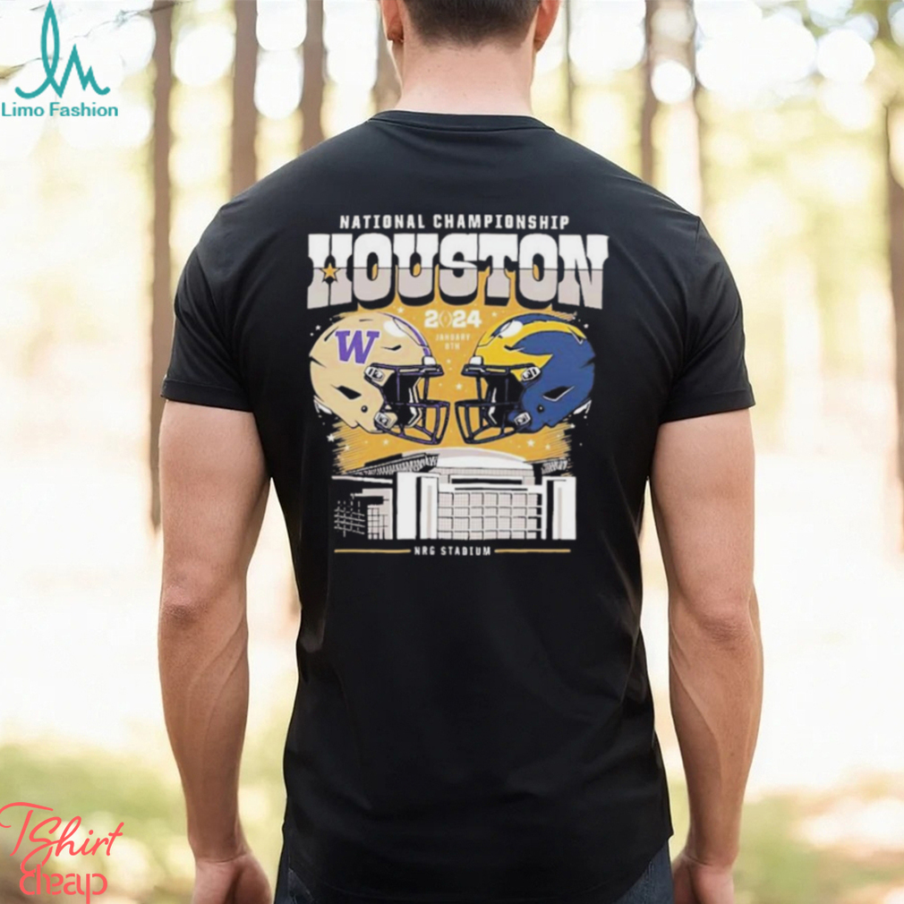 Design College Football Playoff 2024 National Championship Game Head to Head Stadium Washington Huskies And Michigan Wolverines Matchup shirt Design College Football Playoff 2024 National Championship Game Head to Head Stadium Washington Huskies And Michigan Wolverines Matchup shirt
