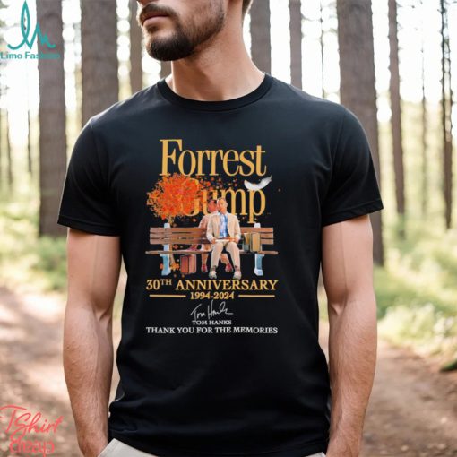 Design Forrest Gump 30th Anniversary 1994 2024 Tom Hanks Thank You For The Memories Signature Shirt