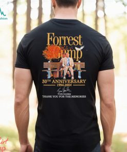 Design Forrest Gump 30th Anniversary 1994 2024 Tom Hanks Thank You For The Memories Signature Shirt
