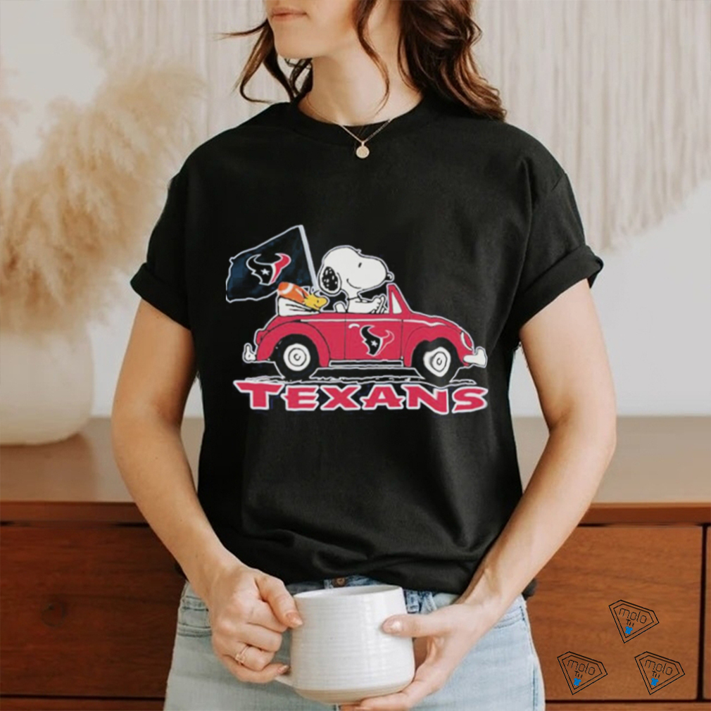 Design Houston texans Snoopy driving car shirt Design Houston texans Snoopy driving car shirt