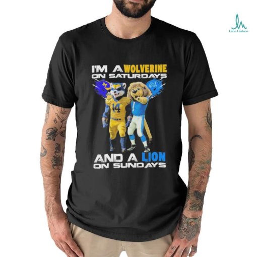 Design I’m a wolverines on saturdays and a lion on sundays shirt