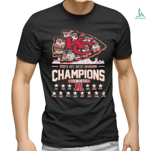 Design Kansas city Chiefs 2023 AFC west Division champions back to back shirt