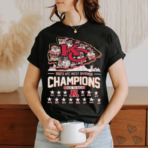 Design Kansas city Chiefs 2023 AFC west Division champions back to back shirt