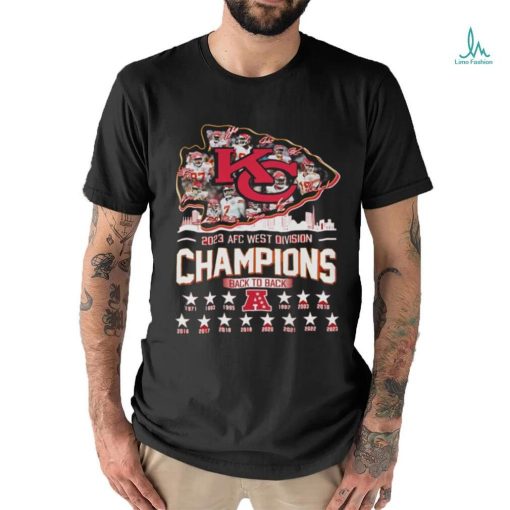 Design Kansas city Chiefs 2023 AFC west Division champions back to back shirt