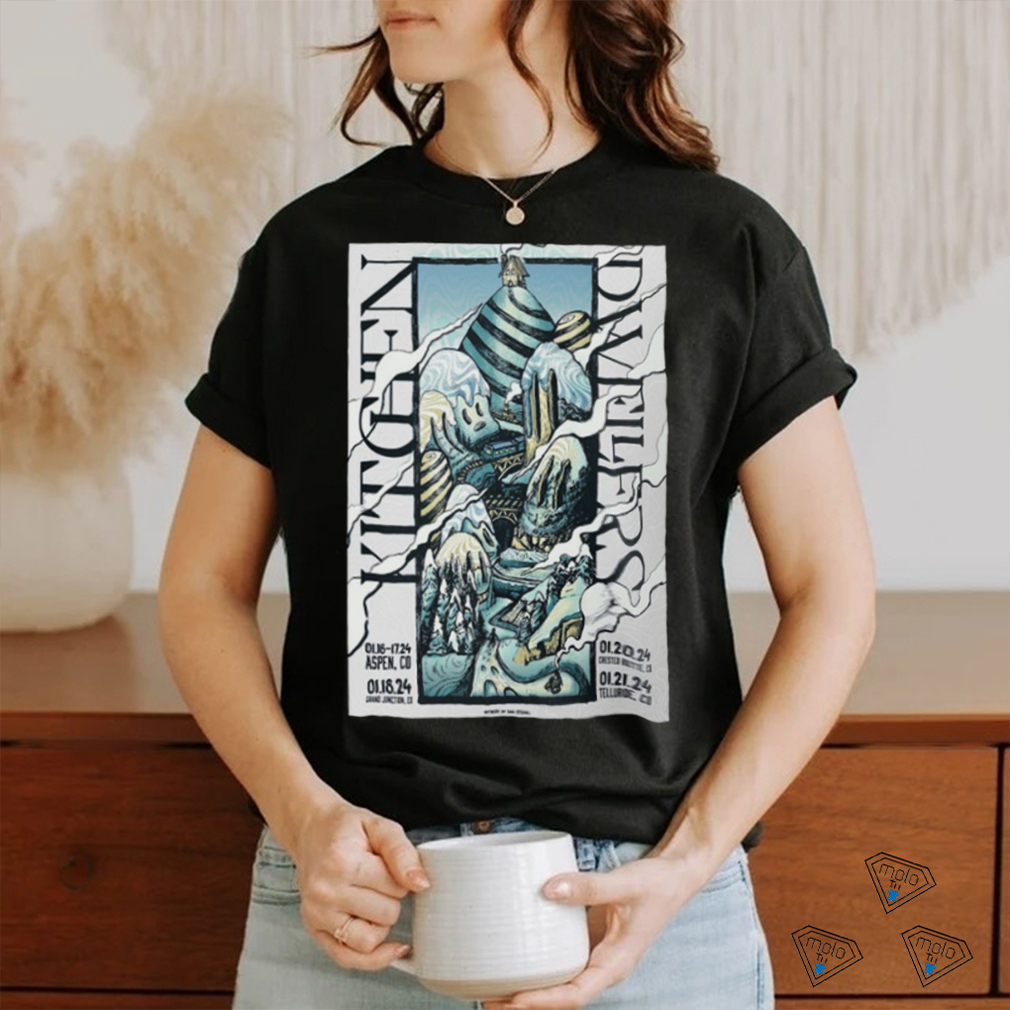 Design Kitchen Dwellers JAN 18, 2024 Mesa Theater Grand Junction, CO Poster shirt Design Kitchen Dwellers JAN 18, 2024 Mesa Theater Grand Junction, CO Poster shirt