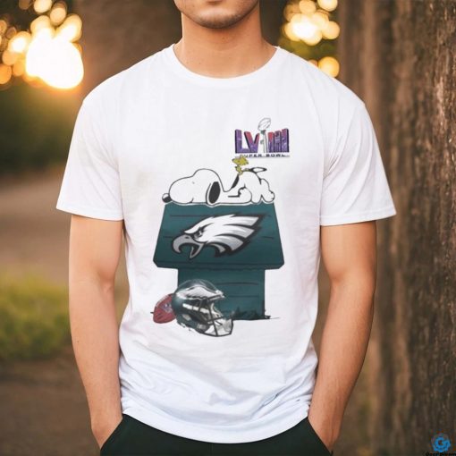 Design Super Bowl 2024 Snoopy And Woodstock Resting Together Philadelphia Eagles Shirt